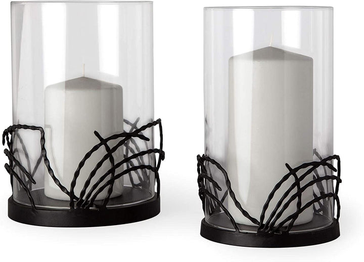 Cutlass I (Set 2) Candleholder Black Modern Contemporary