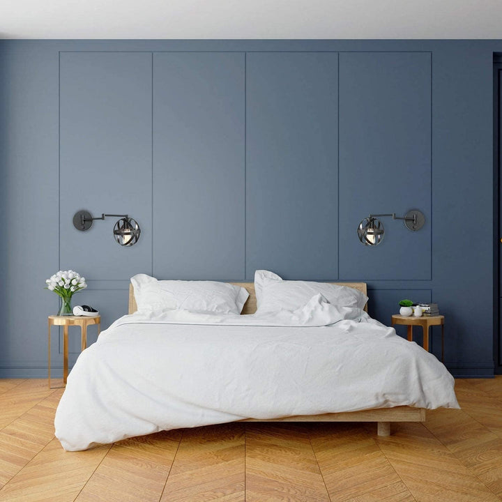 1 Light Dark Bronze Plug Hardwire Swing Arm Wall Sconce Brown Vintage Metal Adjustable - Diamond Home USA