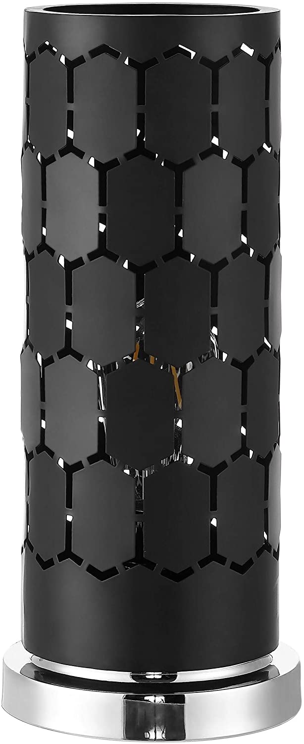 Lighting 13" Table Lamp Black Modern Contemporary Chrome Bulbs Included