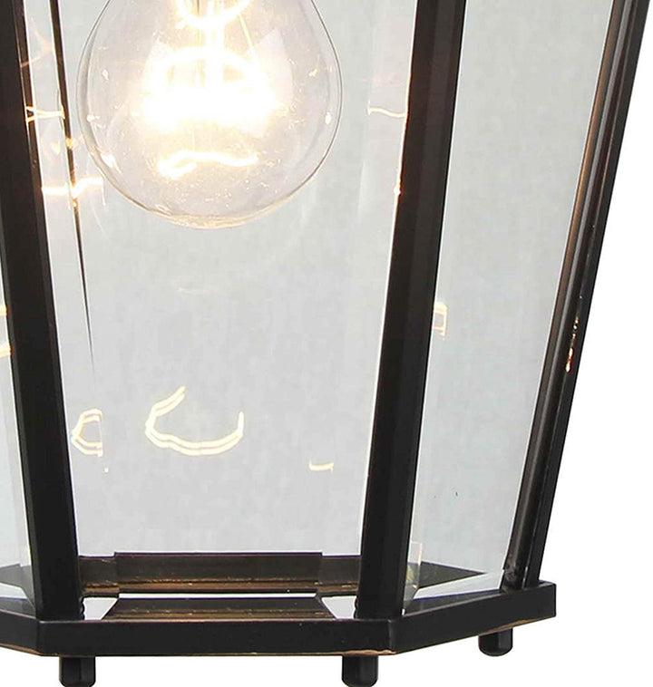 1 Light Outdoor Hanging Lantern Imperial Black Traditional Metal Dimmable