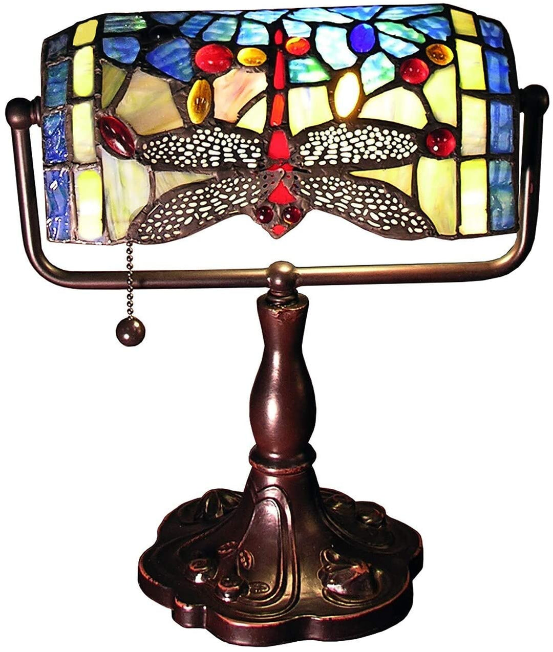 12 inch Blue Dragonfly Accent Lamp Tiffany