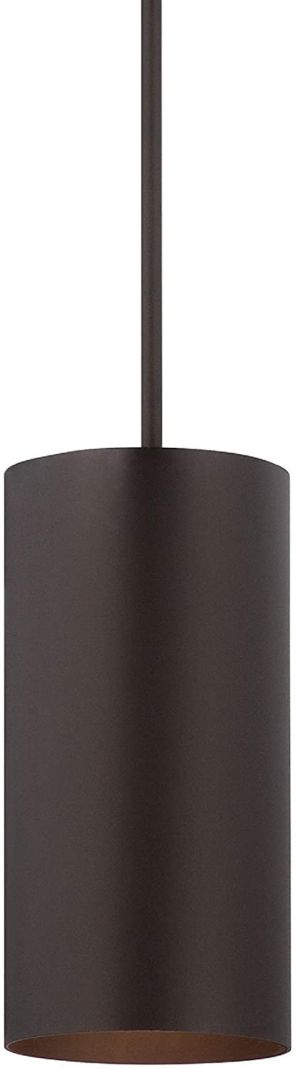 1 Light Antique Bronze Aluminum Led Cylinder Pendant Modern Contemporary Metal Dimmable