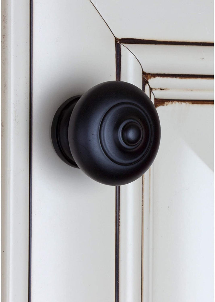1 5 inch Matte Black Round Ring Mushroom Cabinet Knobs (Pack 10) Metal - Diamond Home USA
