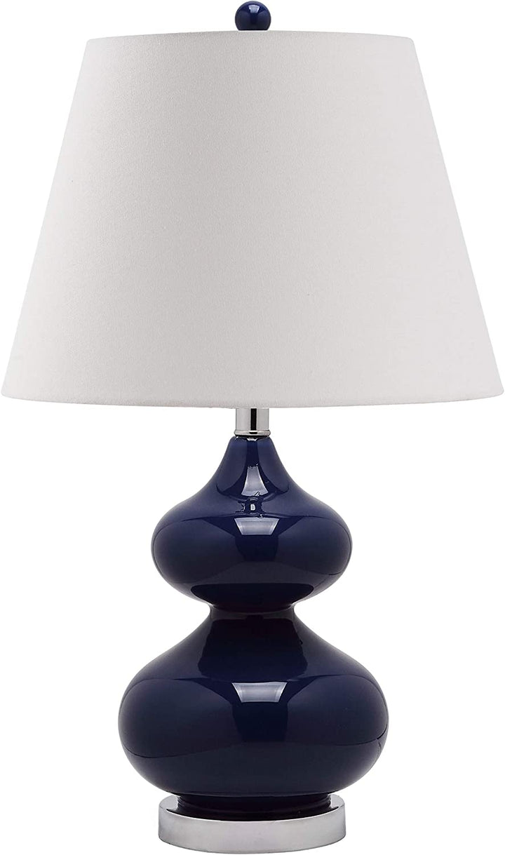 Lighting 24 inch Eva Navy Double Gourd Glass Table Lamp Blue
