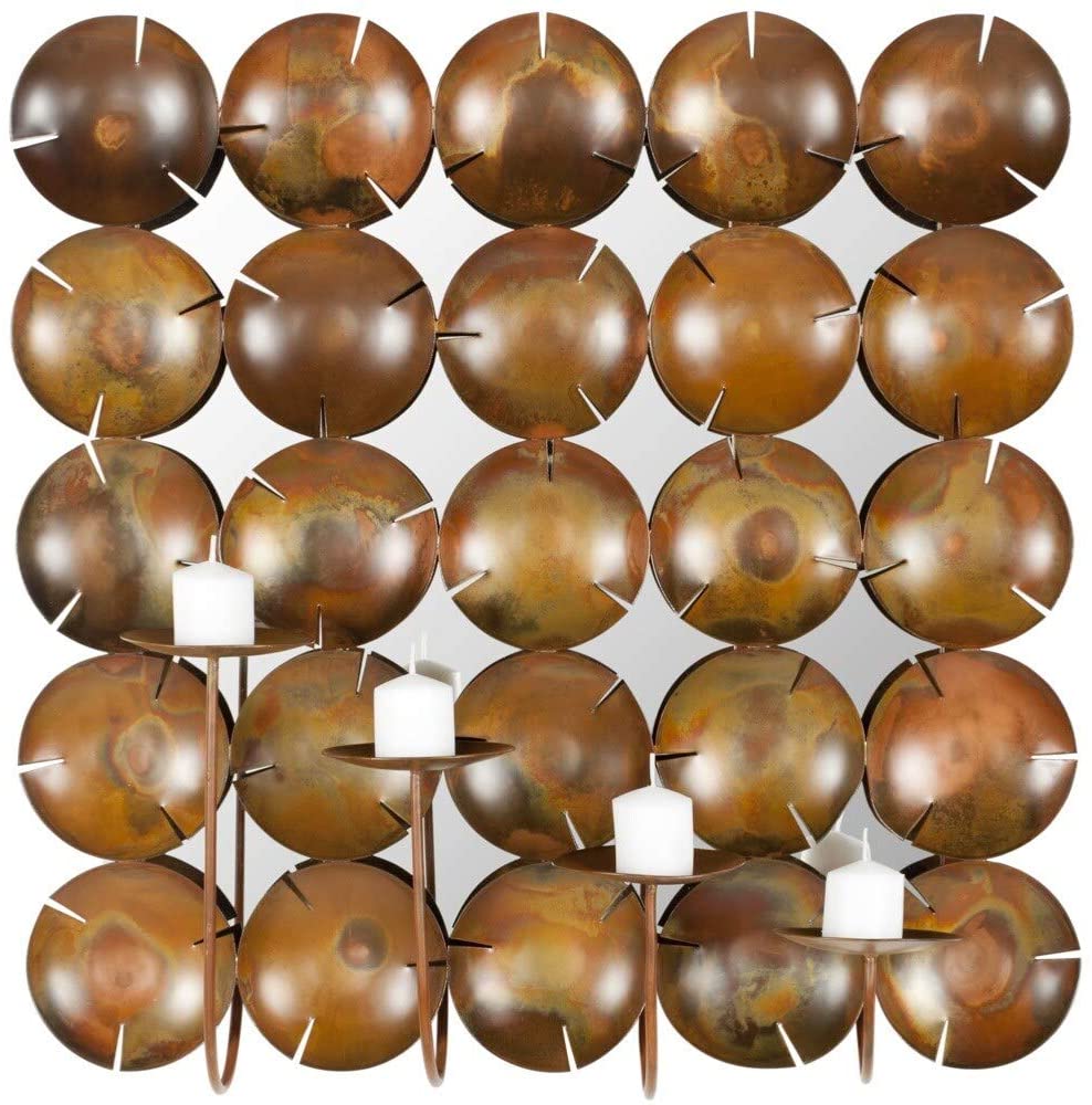 Lighting Coco Shells Square Candle Holder Wall Sconce 0 Gold Modern Contemporary Iron Metal - Diamond Home USA
