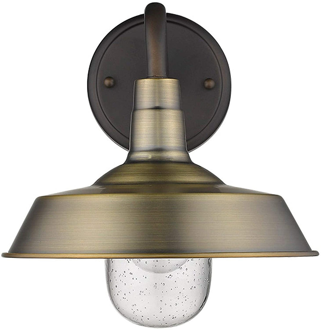 1 Light Antique Brass Exterior Wall Fixture Farmhouse Industrial Transitional Dimmable Includes Hardware - Diamond Home USA