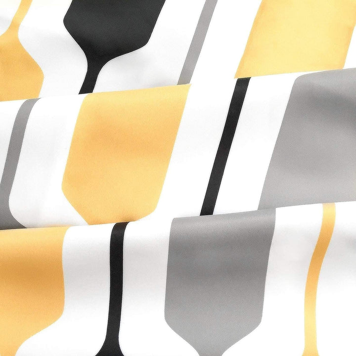 Geo Lined Window Curtain Valance Yellow Geometric Mid Century Modern Contemporary 100% Polyester Insulated Noise Reducing - Diamond Home USA