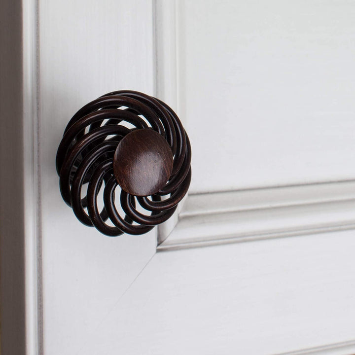 1 5 inch Oil Rubbed Bronze Round Birdcage Cabinet Knobs (Pack 10) Brown Metal Finish - Diamond Home USA