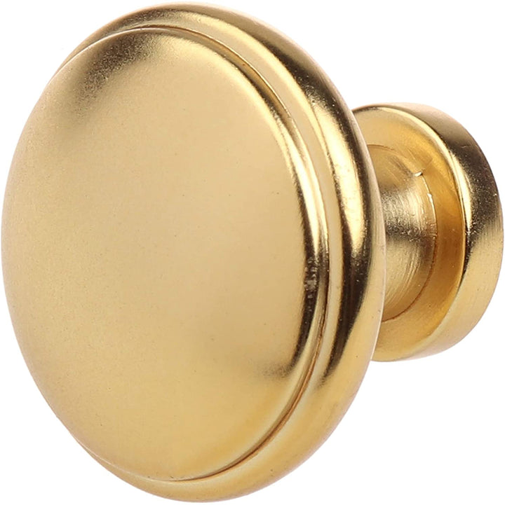 1 1/8 Gold Round Ring Cabinet Knobs 5 Pack Traditional Zinc Finish - Diamond Home USA
