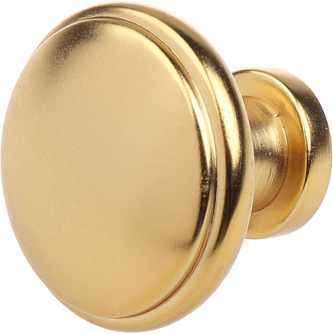 1 1/8 Gold Round Ring Cabinet Knobs 10 Pack Traditional Zinc Finish - Diamond Home USA