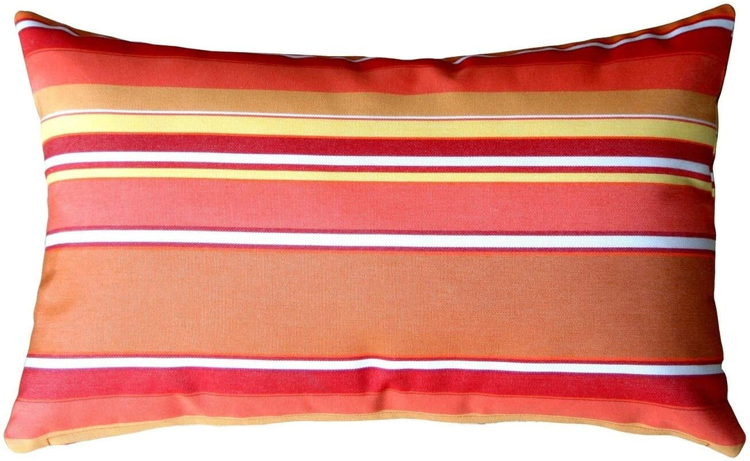 Mango 12x20 Outdoor Pillow Orange Stripe Modern Contemporary