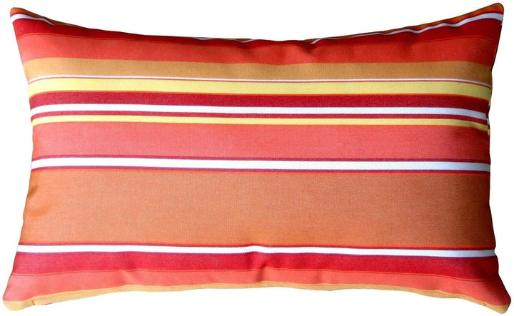 Mango 12x20 Outdoor Pillow Orange Stripe Modern Contemporary