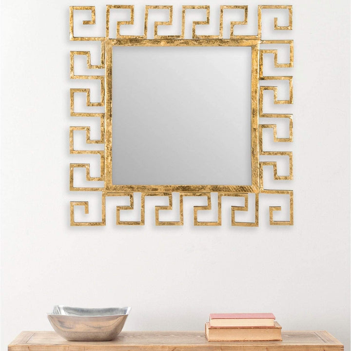 Greek Key Antique Gold 23 inch Mirror