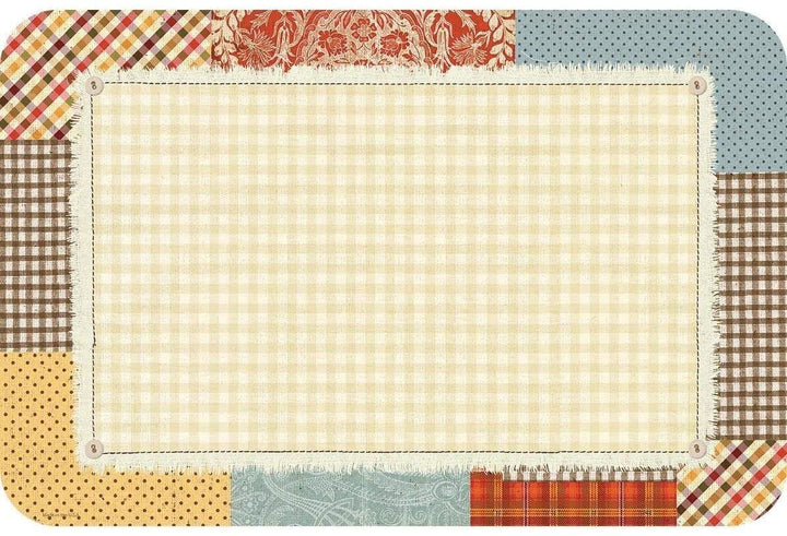 Plastic Wipe Clean Placemats Patchwork Cafe (Set 4) Color Casual Rectangle Vinyl - Diamond Home USA