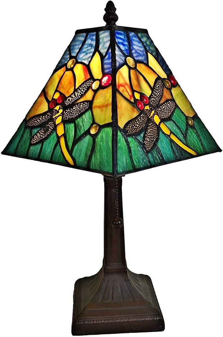 Tiffany Mini Accent Lamp Mission 15" Tall Stained Glass