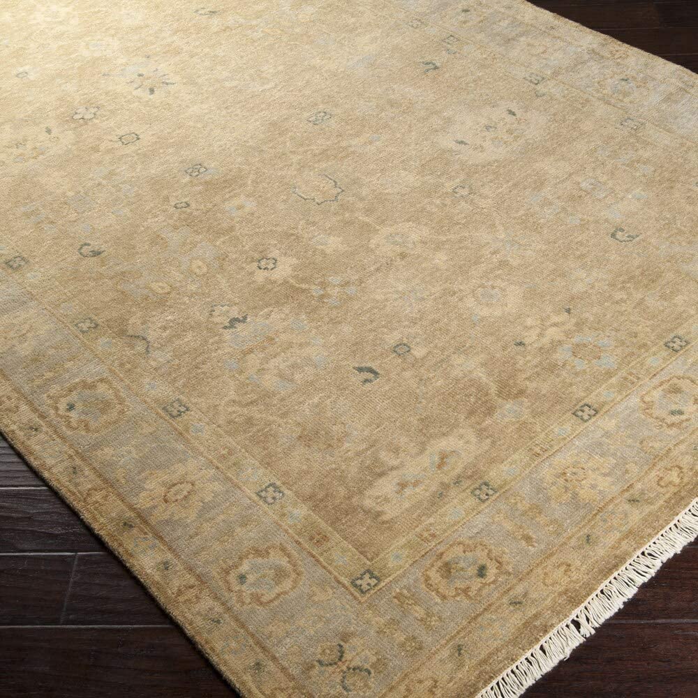 MISC Hand Crafted Traditional Beige Wool Oriental Area Rug 2' X 3' Ivory Latex Free Handmade