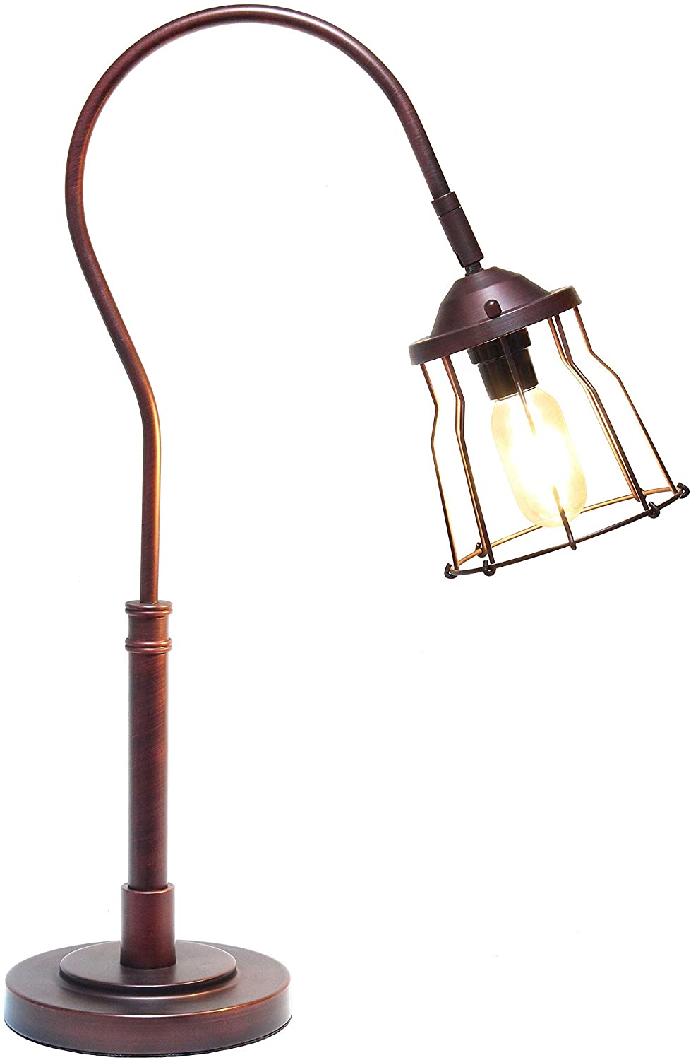 Home Rustic Caged Shade Table Lamp Red Bronze Modern Contemporary