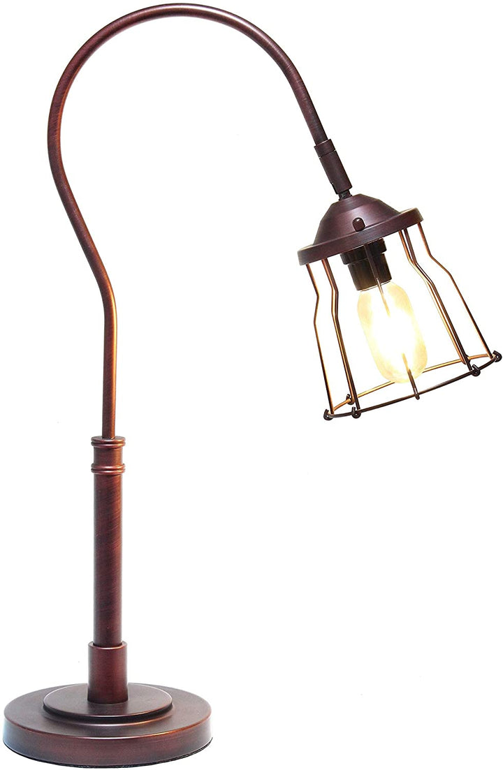 Home Rustic Caged Shade Table Lamp Red Bronze Modern Contemporary