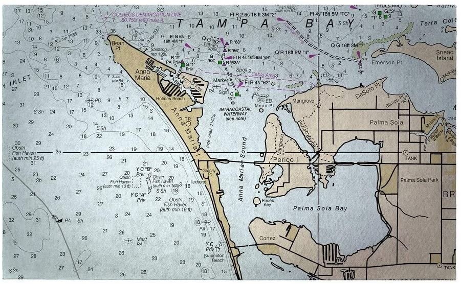 Island Fl Nautical Map Door Mat 18x26 Color Coastal