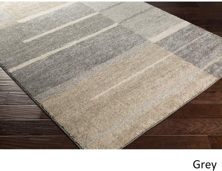 MISC Geometric Beige/Grey Area Rug 5' X 7'6" Brown Casual Rustic Rectangle Polypropylene Synthetic Contains Latex Pet Friendly Stain Resistant