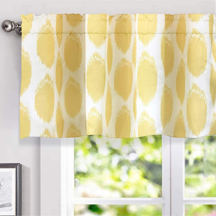 Circle Ikat Polka Dot Window Valance 52" W X 18" L Yellow