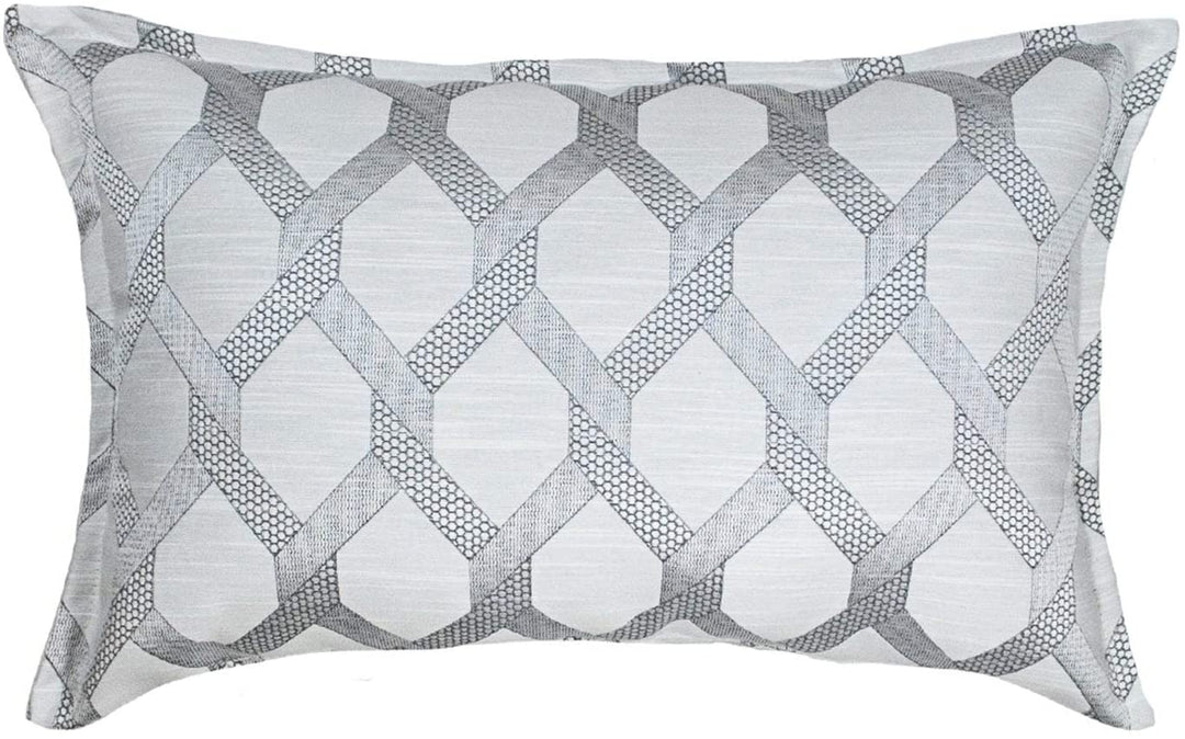 Decorative Throw Pillow (Set 2) Silver Jacquard Modern