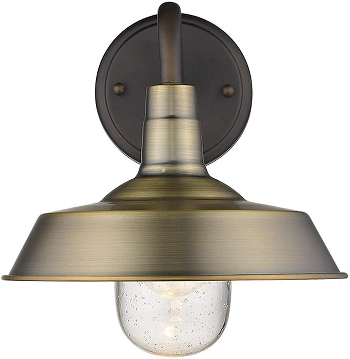 1 Light Antique Brass Exterior Wall Fixture Farmhouse Industrial Transitional Dimmable Includes Hardware - Diamond Home USA