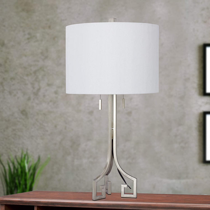 27 inch Modern Metal Table Lamp Champagne Gold Beige