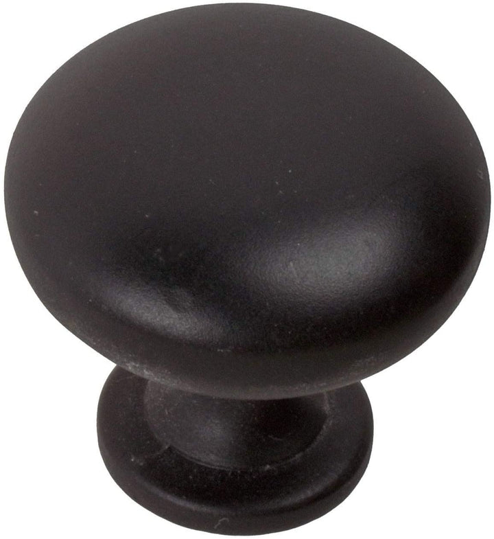 1 125 inch Matte Black Classic Round Cabinet Knobs (Pack 25)