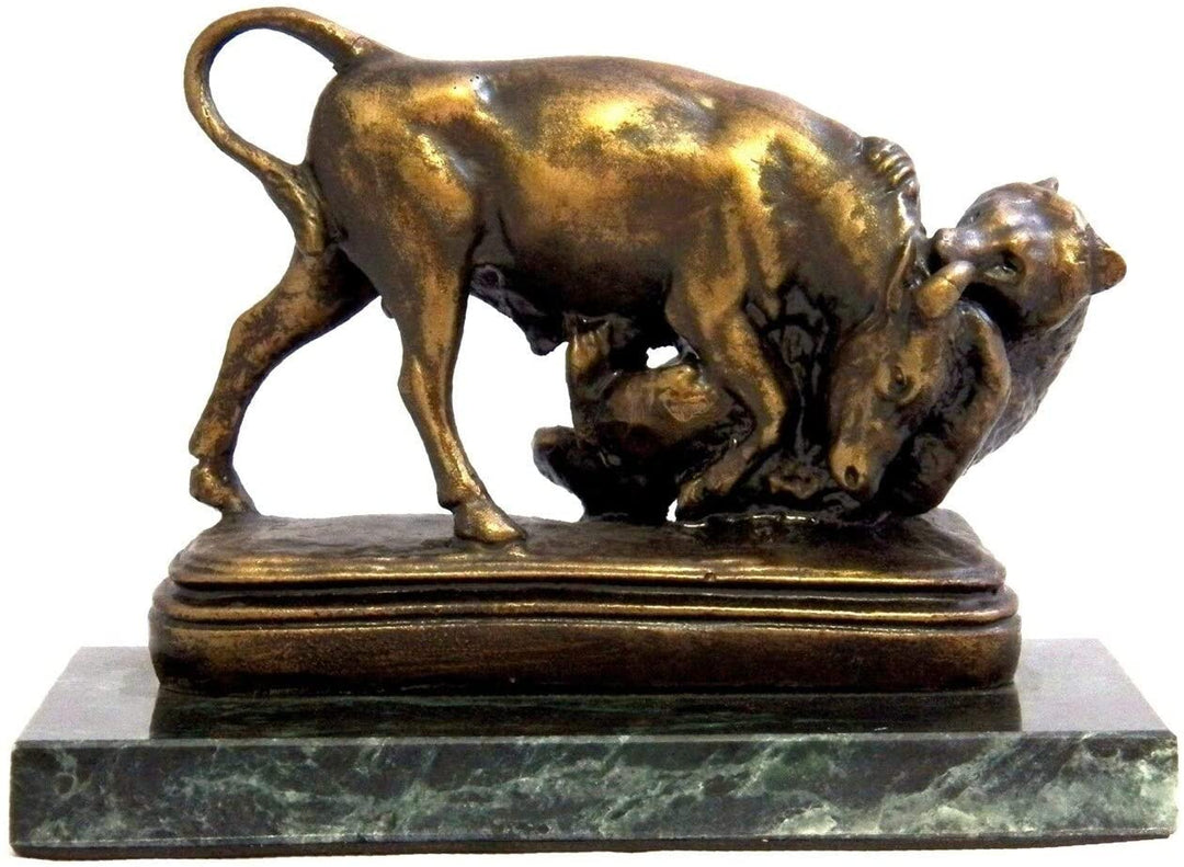 Struggle ull ear ronzed Finished Sculpture Green Marble