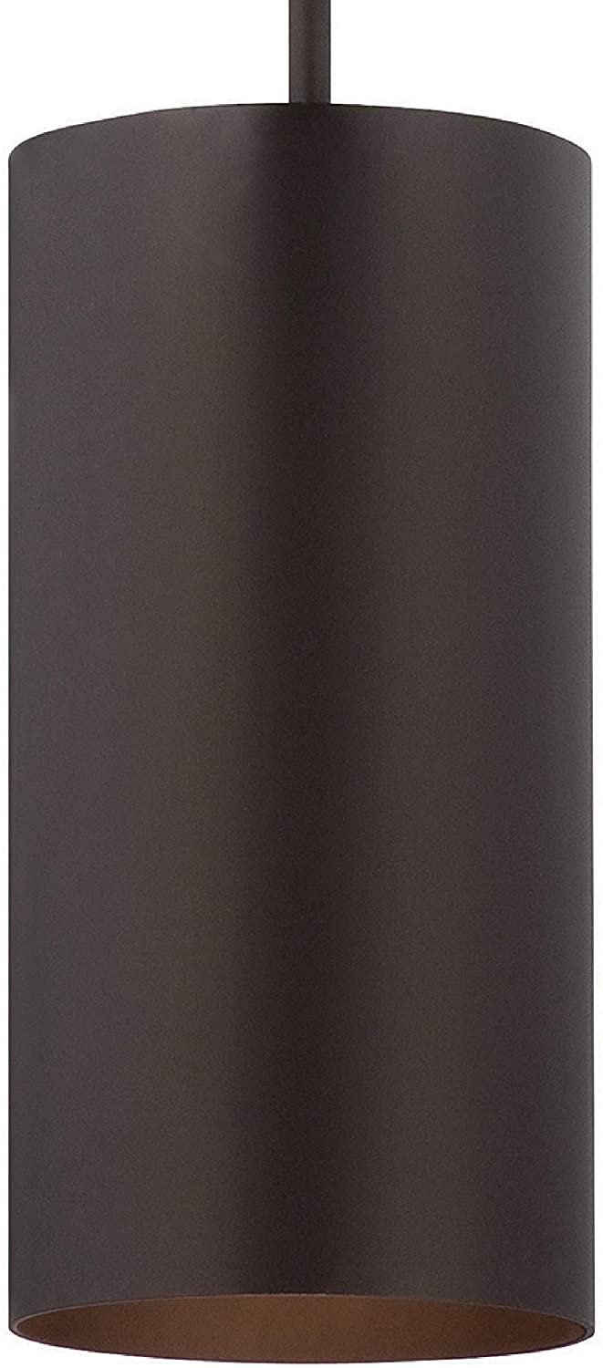 1 Light Antique Bronze Aluminum Led Cylinder Pendant Modern Contemporary Metal Dimmable