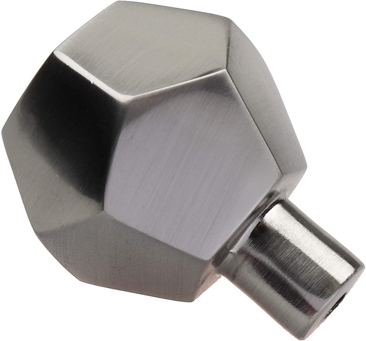 1 1/2 Inch Satin Nickel Solid Faceted Cabinet Knobs (10 Pack) Modern Contemporary Zinc Finish - Diamond Home USA