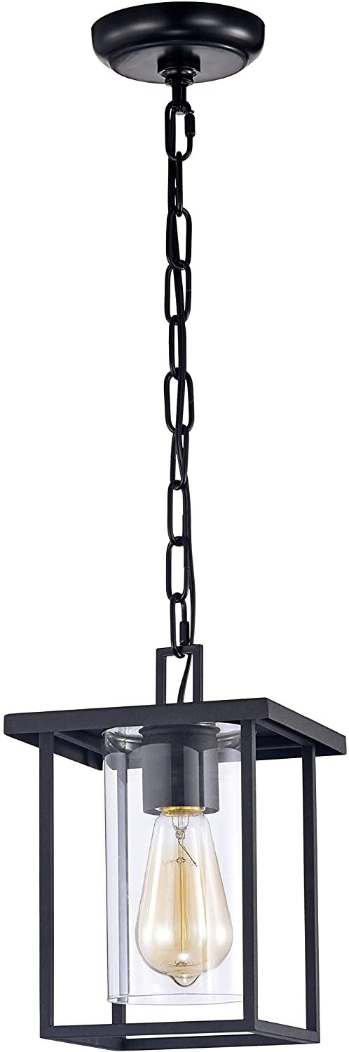 1 Light 7'' Black Painted Clear Glass Light Modern Contemporary Metal Energy Efficient Rust Resistant - Diamond Home USA