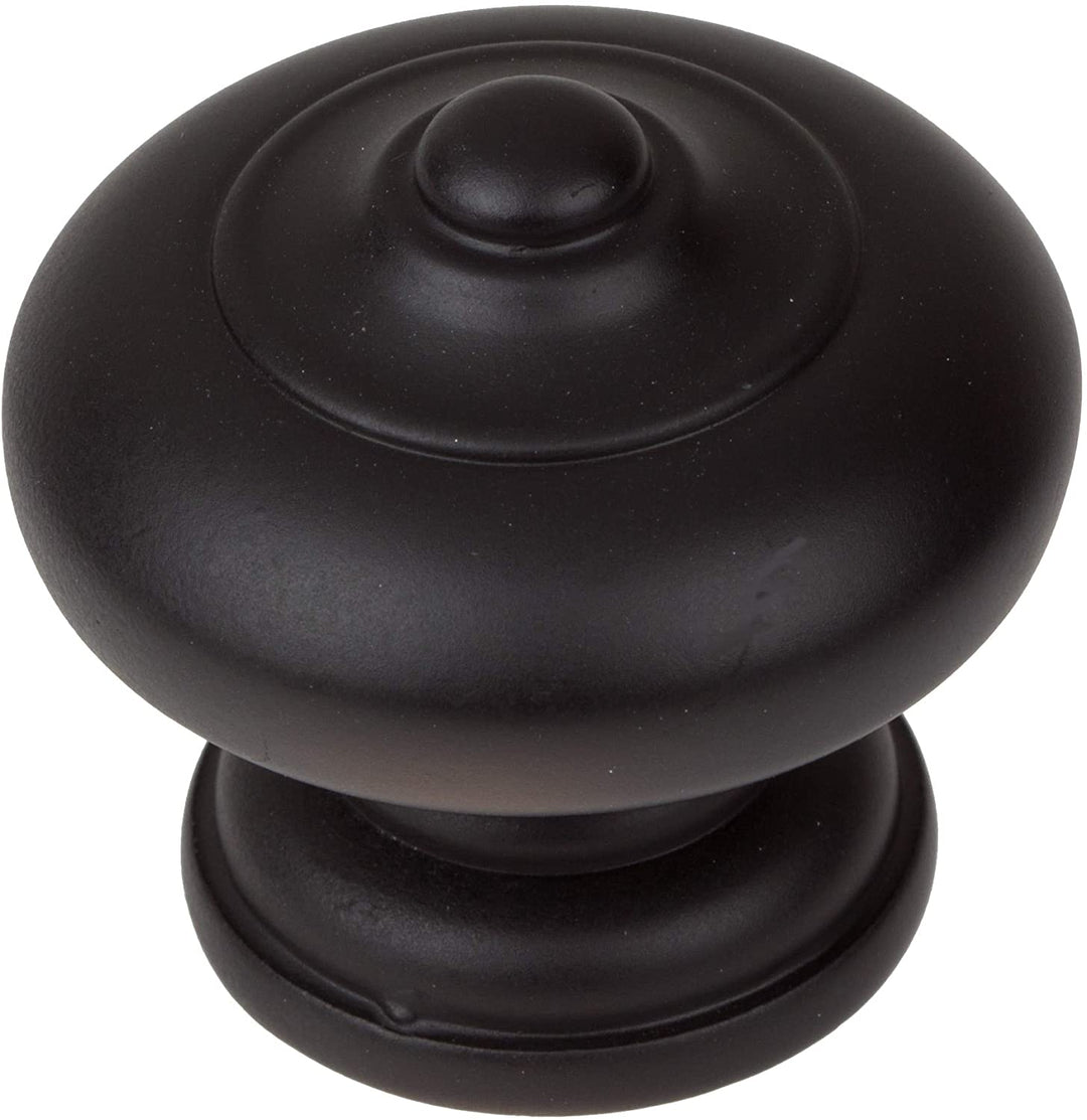 1 5 inch Matte Black Round Ring Mushroom Cabinet Knobs (Pack