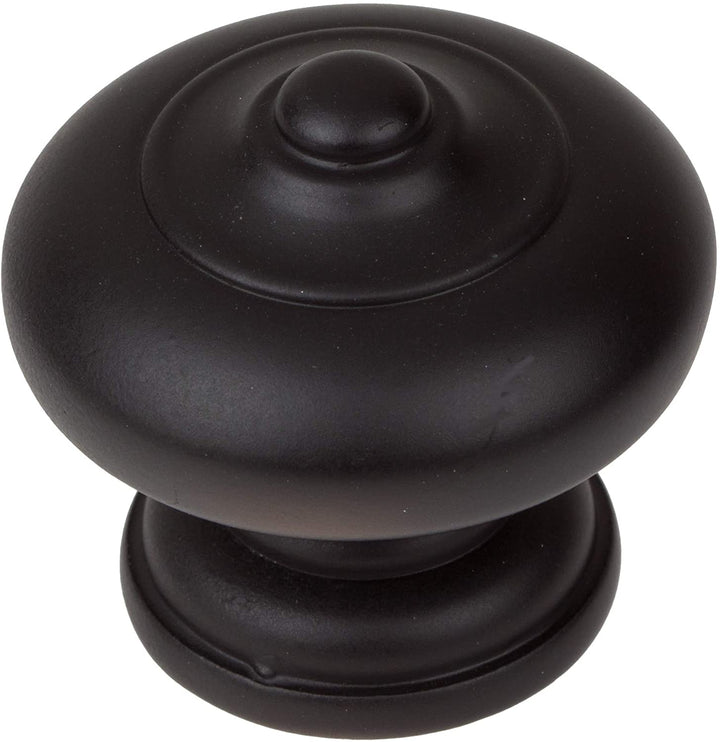 1 5 inch Matte Black Round Ring Mushroom Cabinet Knobs (Pack