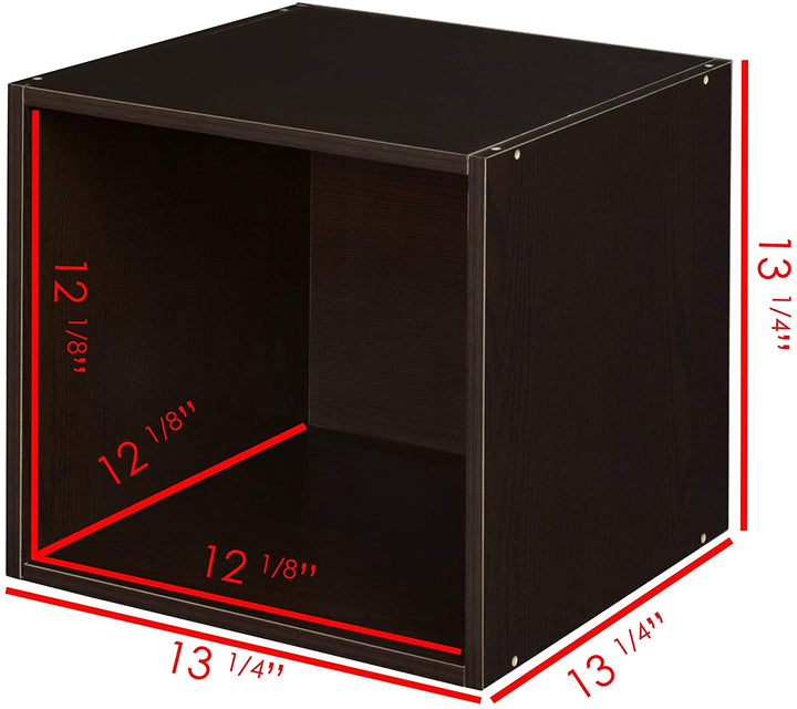 Storage Set 2 Full Cubes/2 Half Cubes Truffle Brown Modern Contemporary Laminate Wood Finish - Diamond Home USA