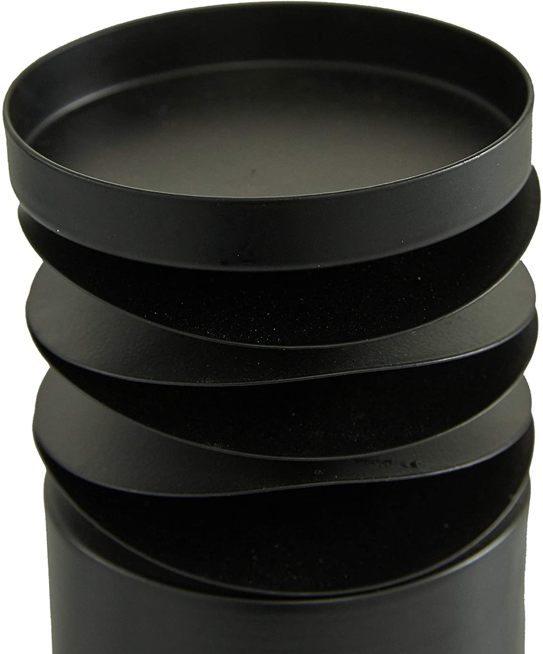 Round Black Metal Layered Candle Holders Set 3 6" 8" 12" 4 X 12 - Diamond Home USA