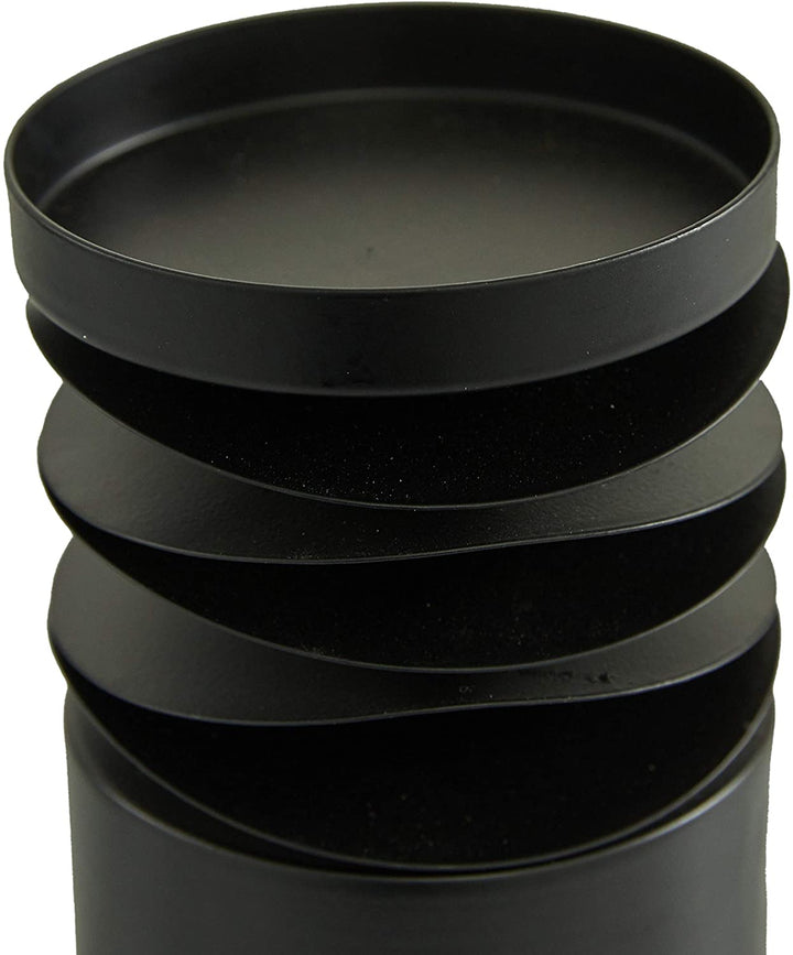 Round Black Metal Layered Candle Holders Set 3 6" 8" 12" 4 X 12 - Diamond Home USA