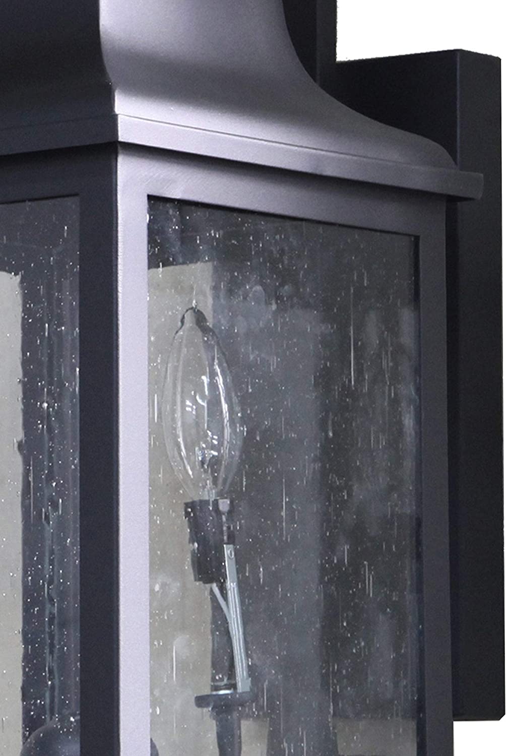 2 Light Exterior Lighting Black Finish Metal Water Resistant