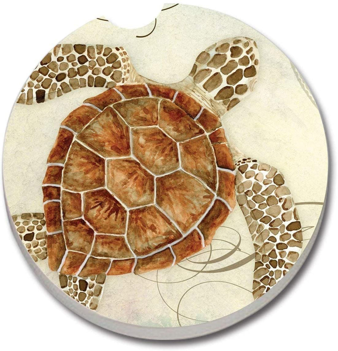 Absorbent Stone Car Coaster Sea Turtle (Set 2) Color