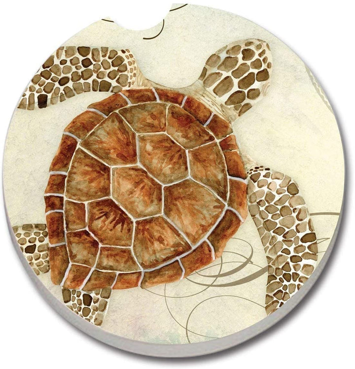 Absorbent Stone Car Coaster Sea Turtle (Set 2) Color