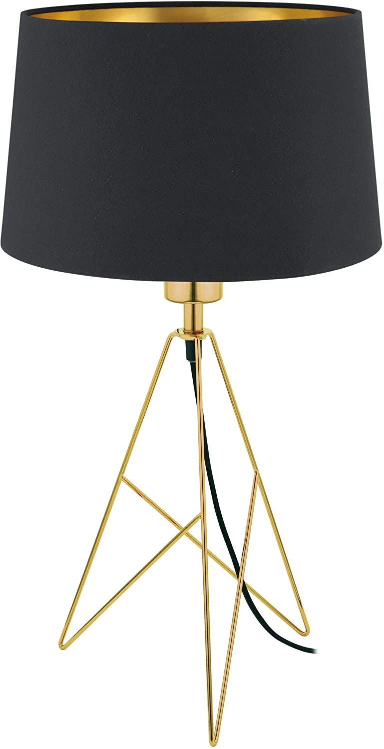 1 Light Gold Table Lamp Black Exterior Interior