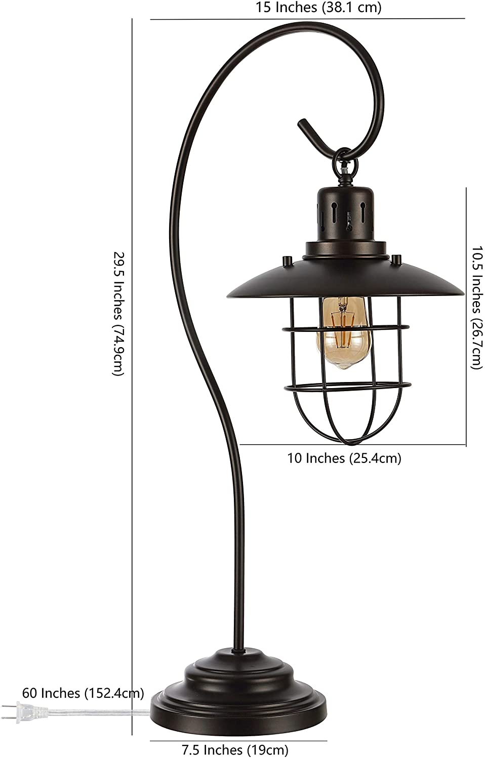 29 5 inch Iron Table Lamp 15" X 7 5" 29 5" Black Modern Contemporary Traditional Bulbs Included - Diamond Home USA