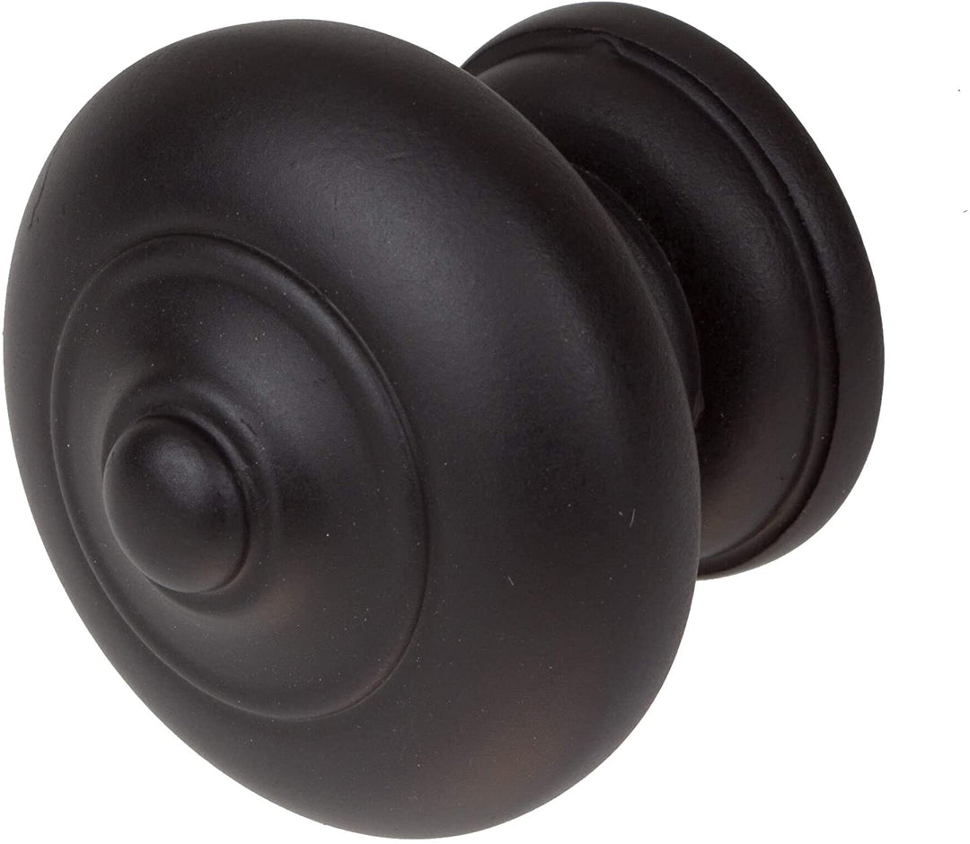 1 5 inch Matte Black Round Ring Mushroom Cabinet Knobs (Pack 10) Metal - Diamond Home USA