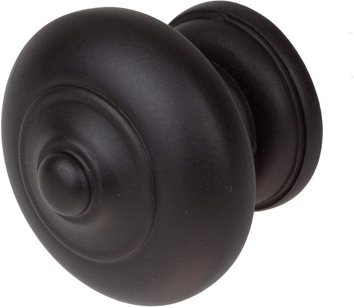 1 5 inch Matte Black Round Ring Mushroom Cabinet Knobs (Pack 10) Metal - Diamond Home USA