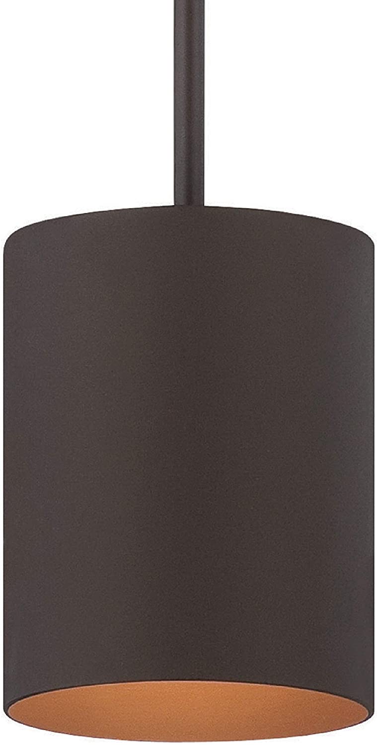 1 Light Antique Bronze Aluminum Led Cylinder Pendant Modern Contemporary Metal Dimmable