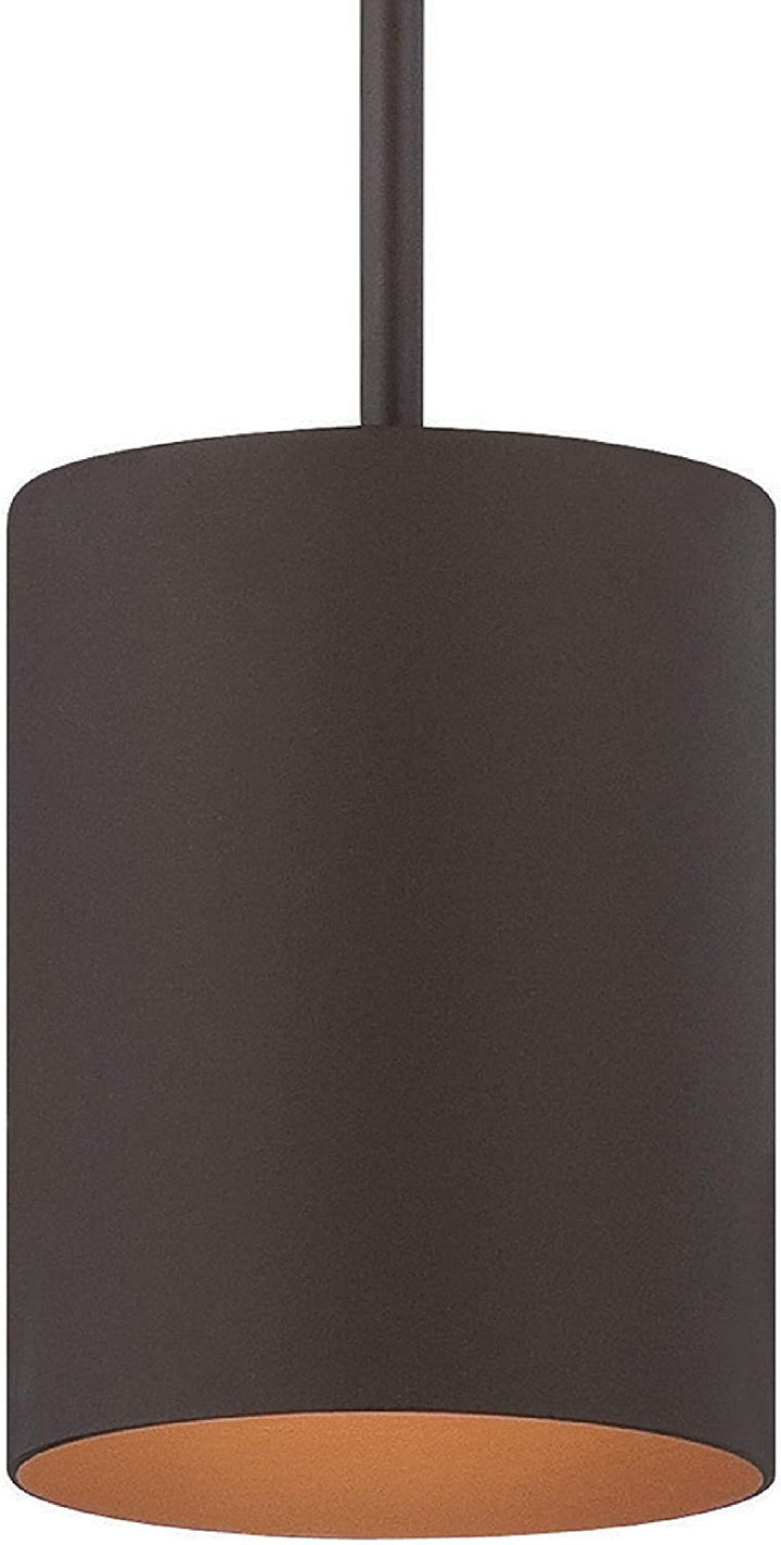 1 Light Antique Bronze Aluminum Led Cylinder Pendant Modern Contemporary Metal Dimmable