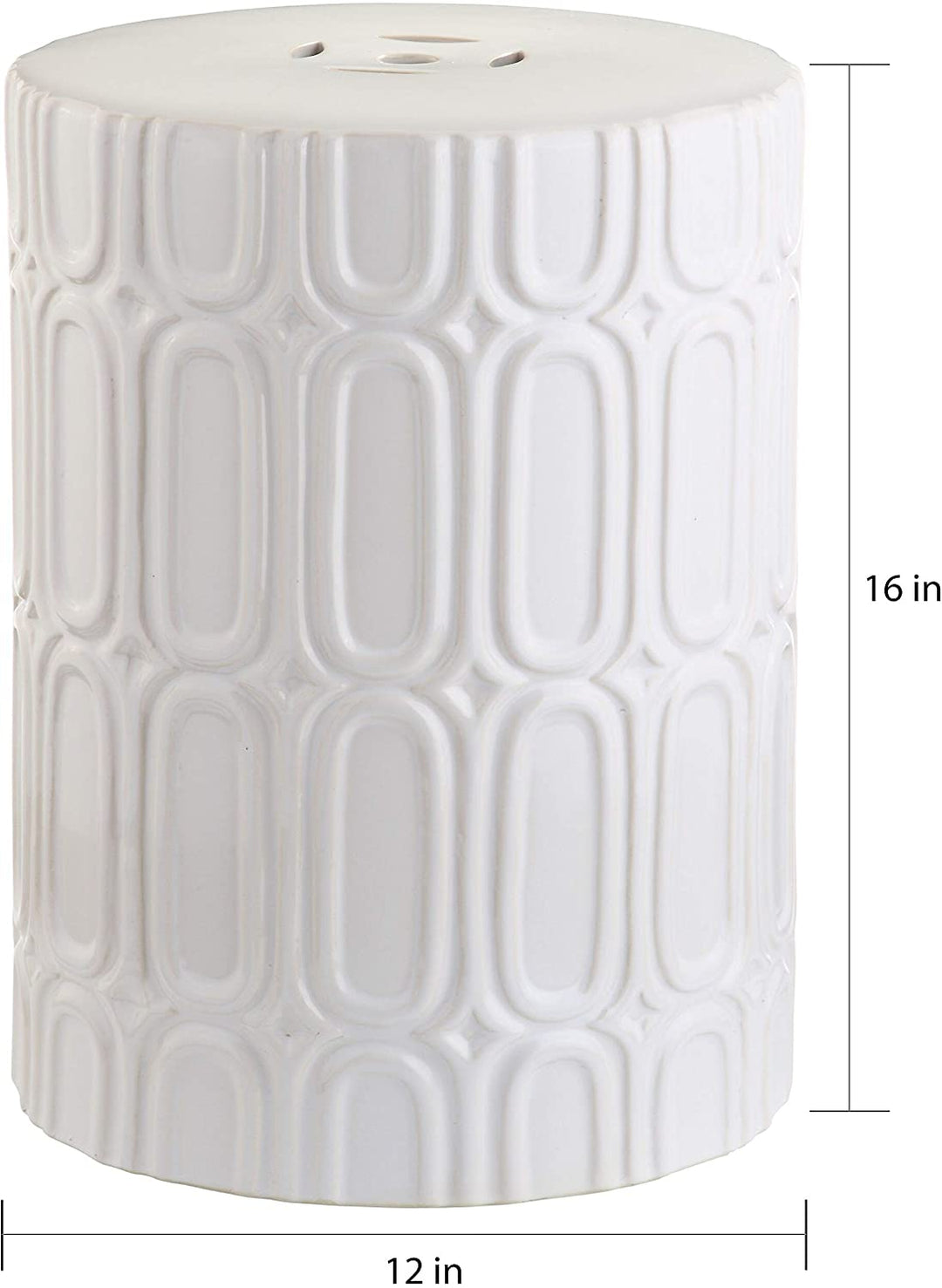 Melody Cream Garden Stool 12 X 16 Cream Transitional Ceramic