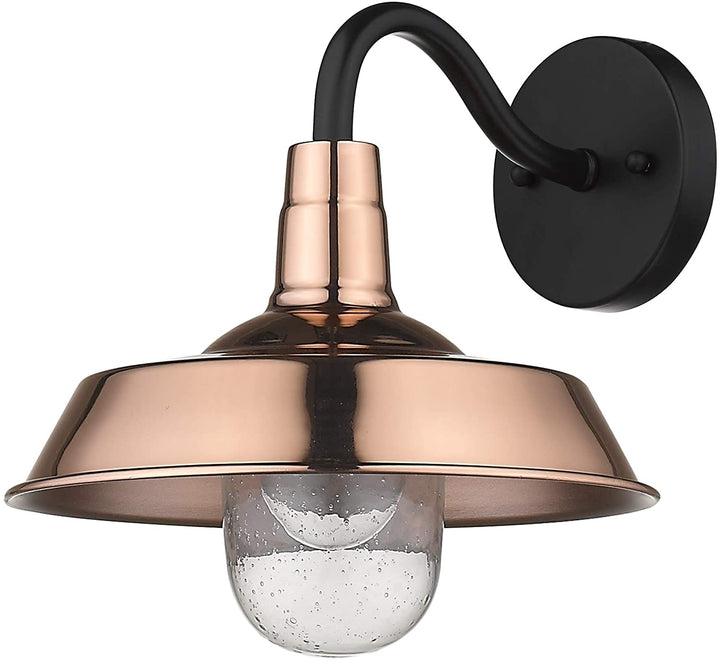 1 Light Copper Exterior Wall Fixture Farmhouse Industrial