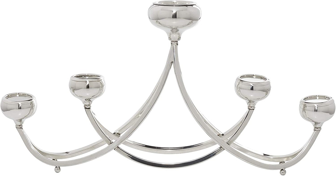 Metal Candelabra Candlestick Holder Chandelier Candle Stand 28 X 15 Silver X 5 15 Stainless Steel - Diamond Home USA